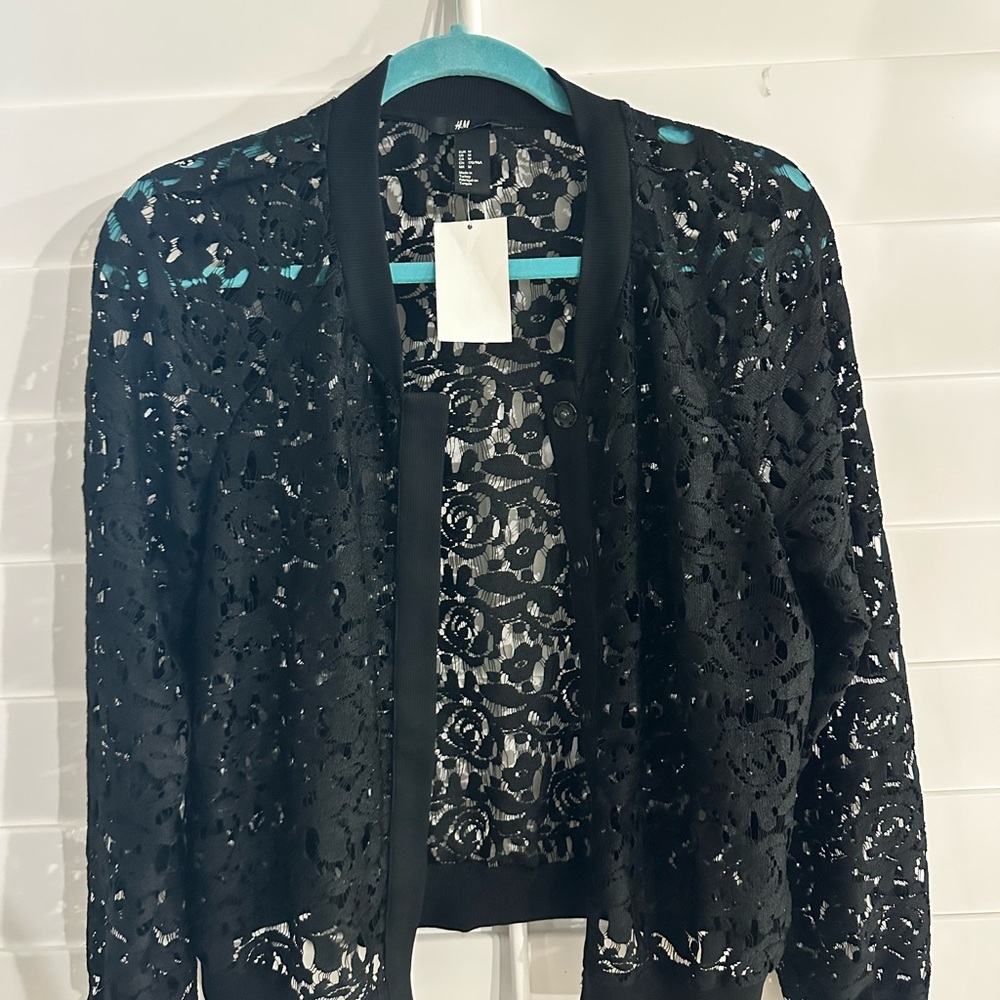 NWT H&M Bomber lace jacket